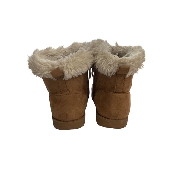 Cat & Jack Toddler size 6 Brown Faux Fur Lining Side Zipper Closure Boots shoes - Picture 3 of 7